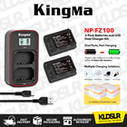 KingMa NP-FZ100 2-Pack Battery and LCD Dual Charger Kit for Sony ILCE-A6600/ A7C/ A7R4/ A7M4/ A7RIII
